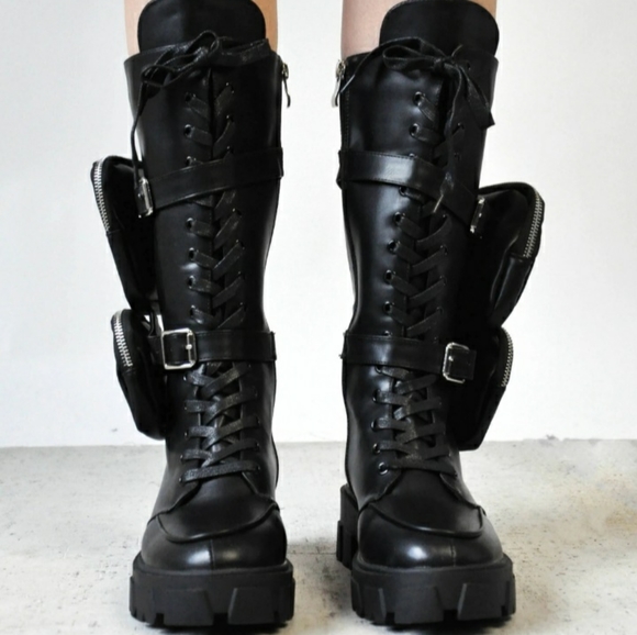 Black combat boots - Picture 2 of 5